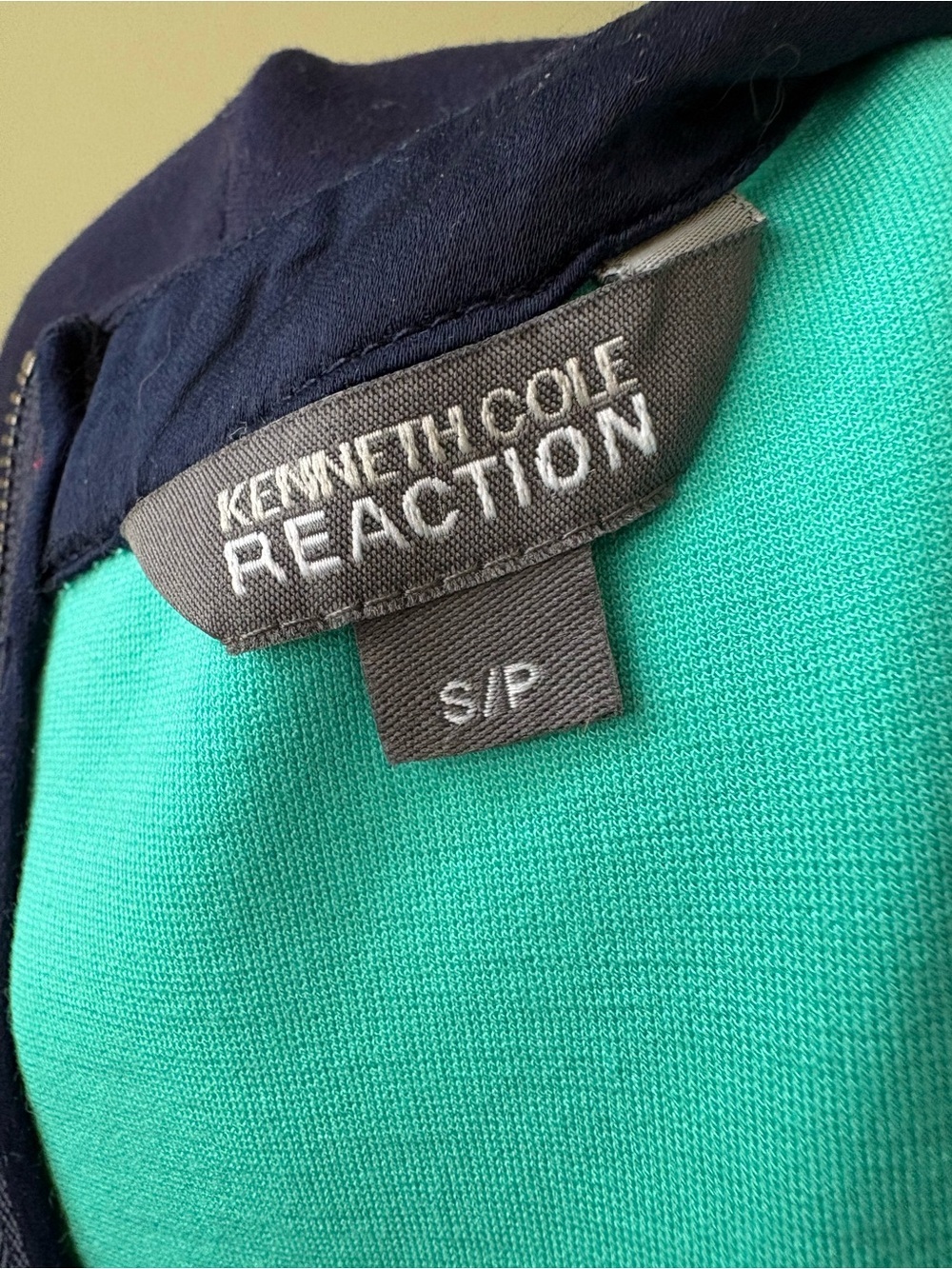 Kenneth Cole Reaction Teal Navy mini dress Sz s Preppy Office Old money - Picture 8 of 9